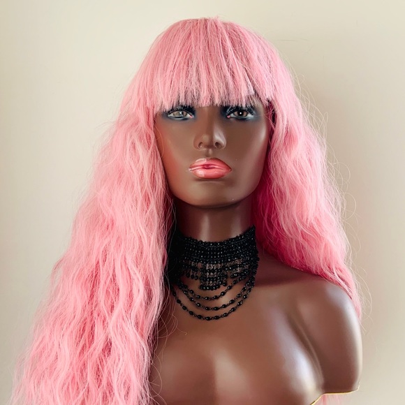 Pretty in Pink “Put On & Go” Synthetic Wig with Bangs for Cosplay/Anime/Gaming… - Picture 10 of 13